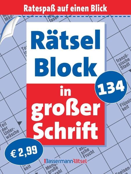 Rätselblock in großer Schrift 134 (5 Exemplare à 2,99 EUR)