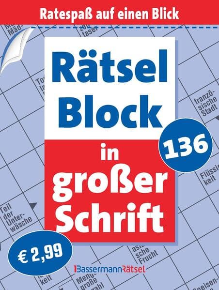 Rätselblock in großer Schrift 136 (5 Exemplare à 2,99 EUR)