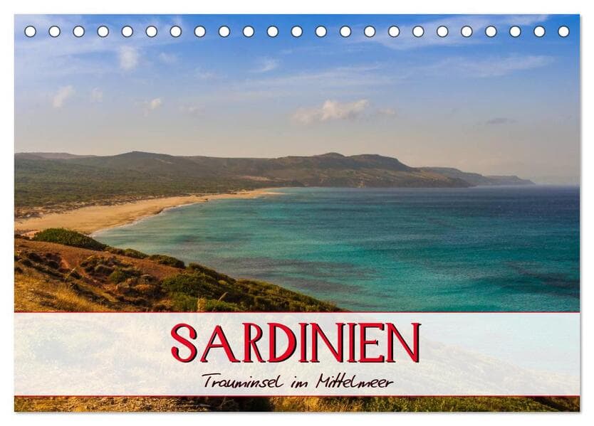 Sardinien Panoramakalender (Tischkalender 2026 DIN A5 quer), CALVENDO Monatskalender