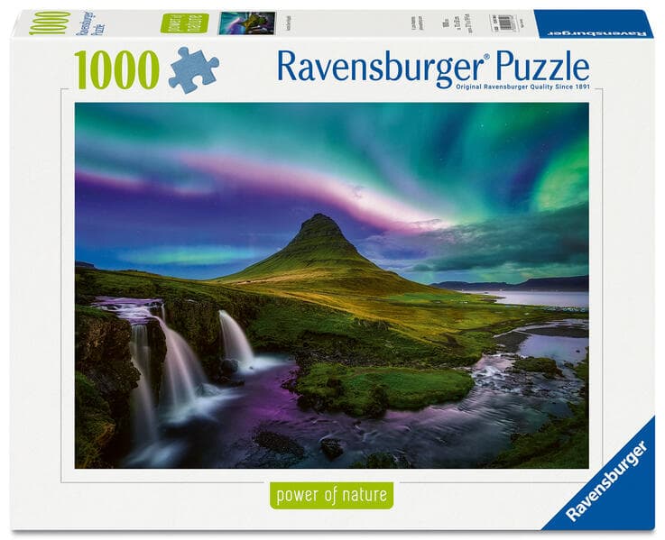 Erwachsenenpuzzle 1000 Teile - Nordlichter über Kirkjufell