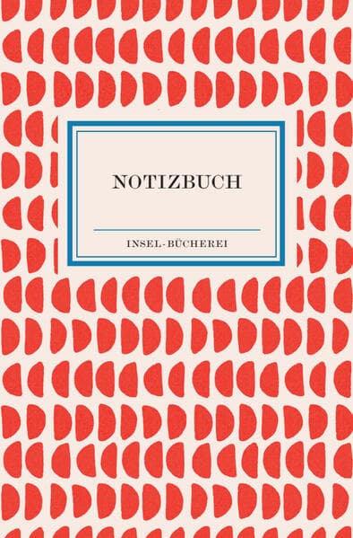 Notizbuch Insel-Bücherei 'Korallenrote Halbkreise retro'