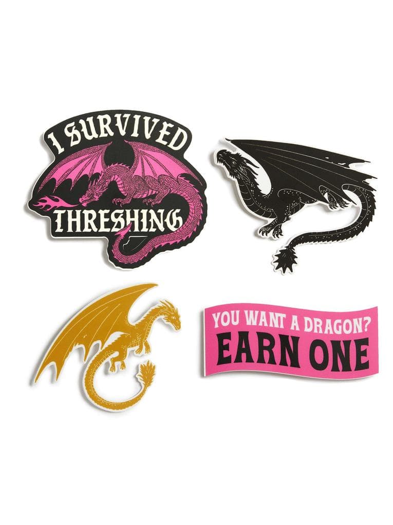 Fourth Wing: I Survived Threshing Stickers - Sticker Set of 4