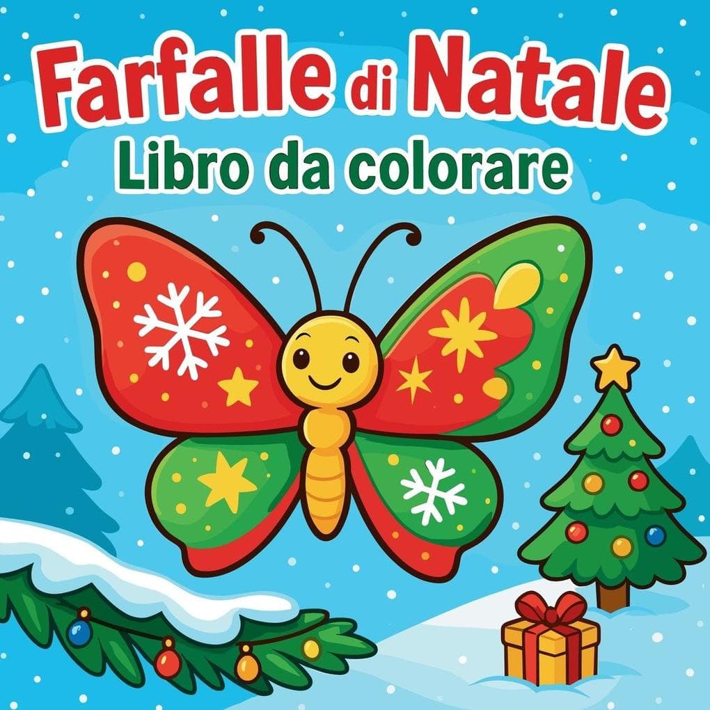 Farfalle di Natale - Libro da colorare