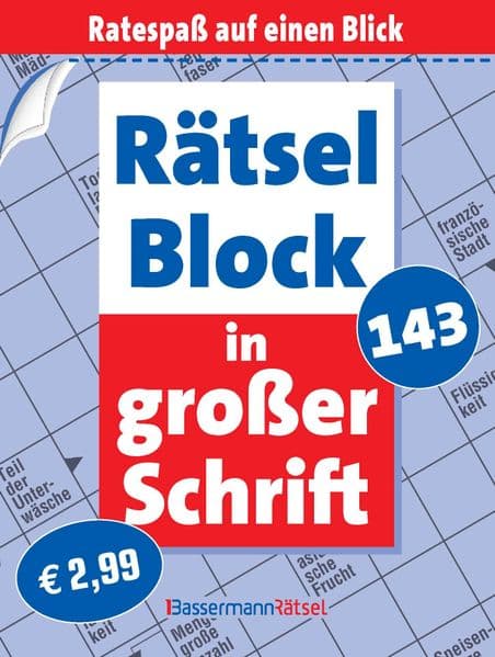 Rätselblock in großer Schrift 143 (5 Exemplare à 2,99 EUR)