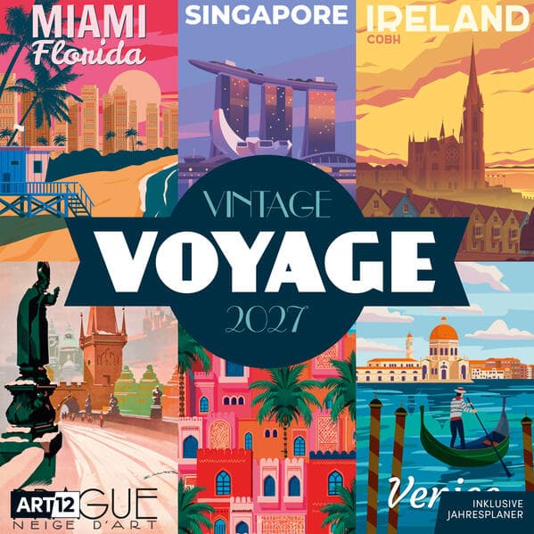 Vintage Voyage Kalender 2027 - 30x30 - Art12