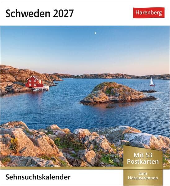 Schweden Sehnsuchtskalender 2027 - Wochenkalender mit 53 Postkarten