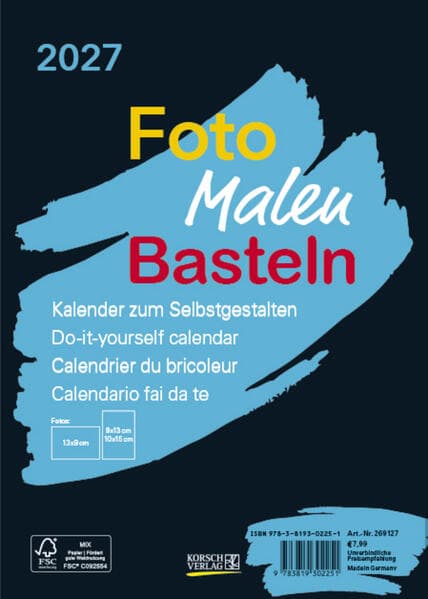 Foto-Malen-Basteln Bastelkalender A5 schwarz 2027