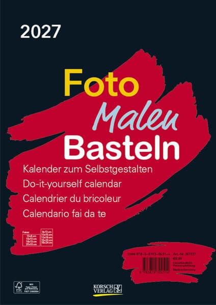 Foto-Malen-Basteln Bastelkalender A4 schwarz 2027