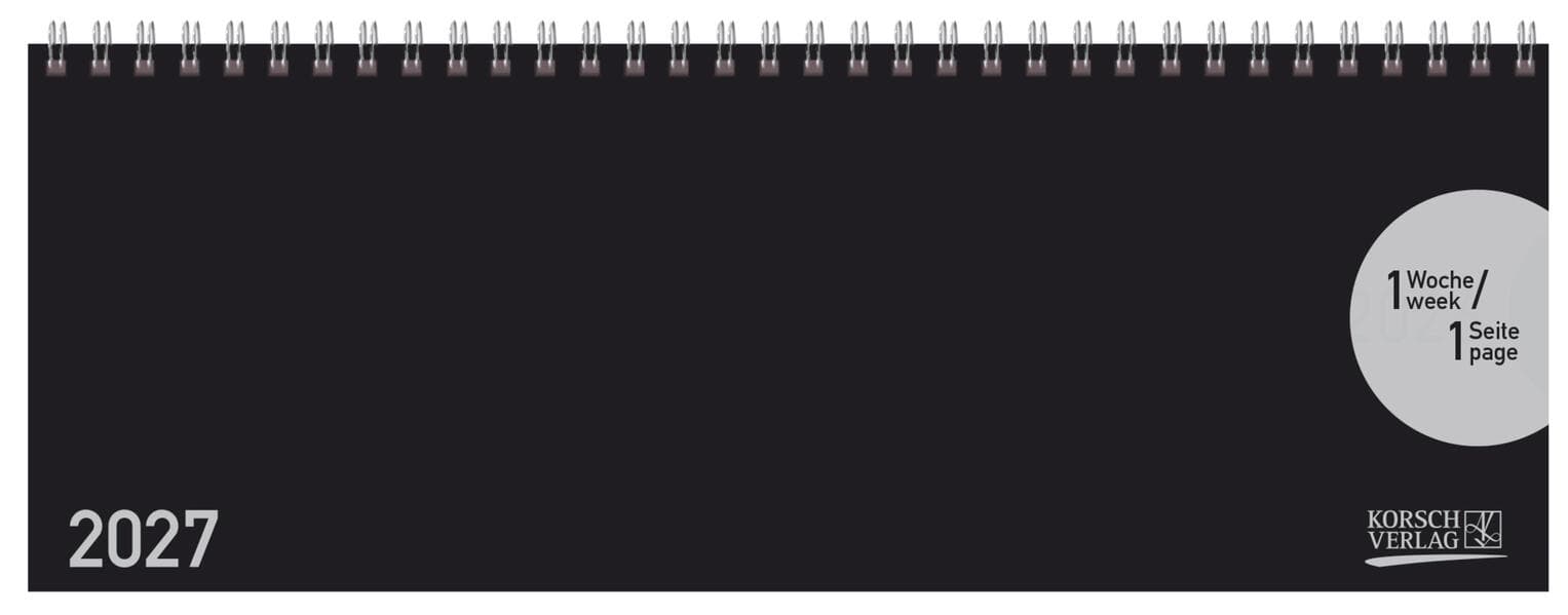Tischquerkalender Classic Colourlux schwarz 2027