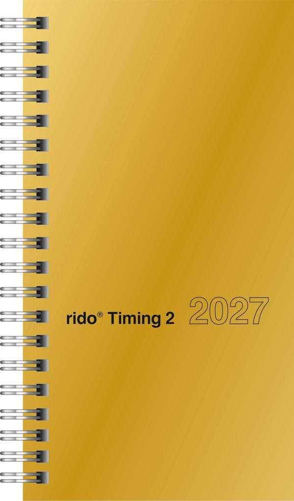 rido/idé 7014121917 Taschenkalender Mod. Timing 2 2027 A6, Karton, gold