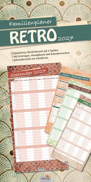 Familienplaner "RETRO" Kalender 2027