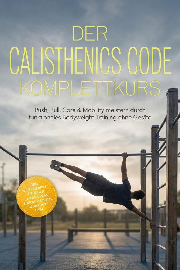 Der Calisthenics Code Komplettkurs: Push, Pull, Core & Mobility meistern durch funktionales Bodyweight Training ohne Geräte - inkl. 50+ bebilderte Übungen, 30-Tage-Plan, Einkaufslisten, Workouts uvm.