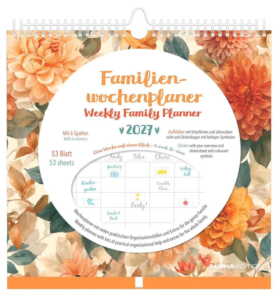 Familienwochenkalender Flowers 2027