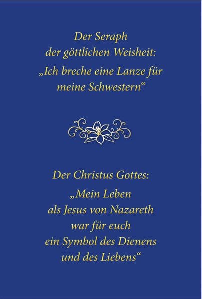 Der Seraph der göttlichen Weisheit - Ich breche eine Lanze für meine Schwestern