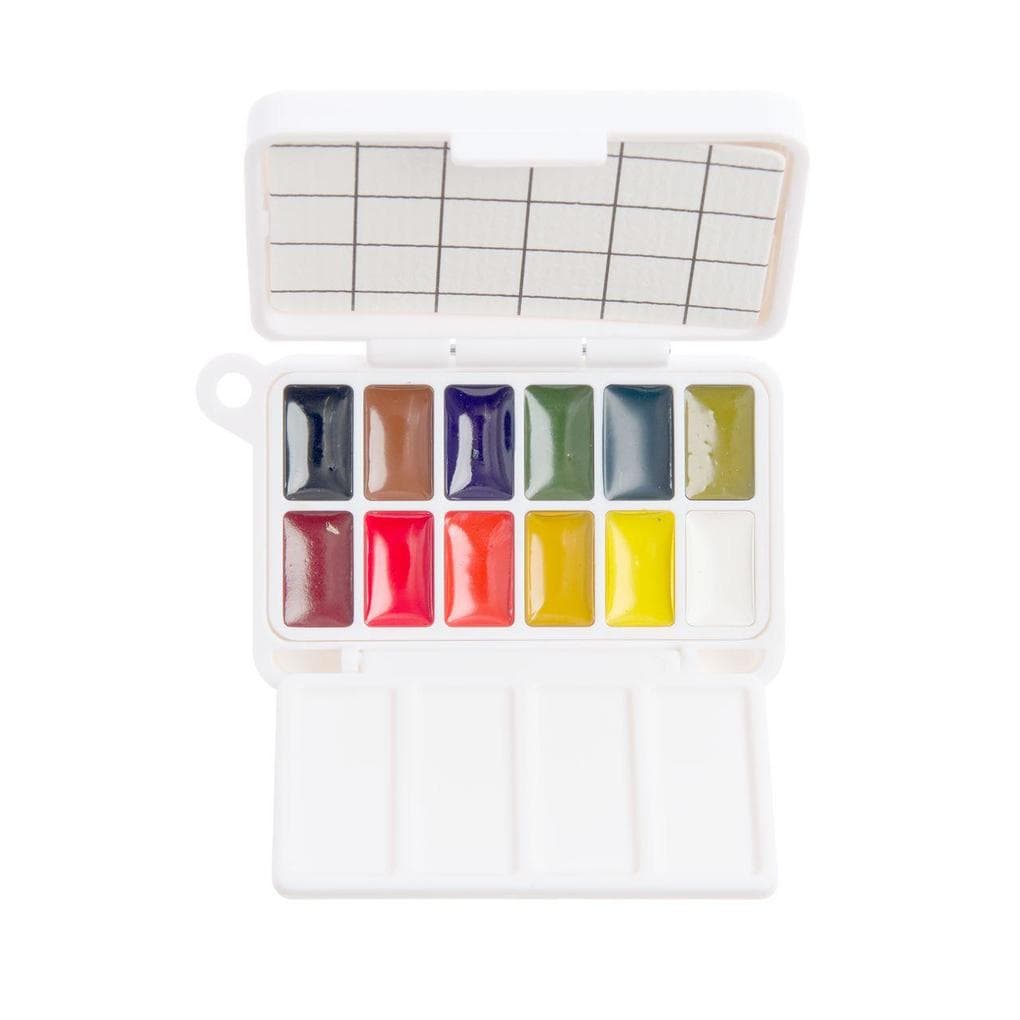 Mini Aquarellfarbkasten, 12 Farben Standart