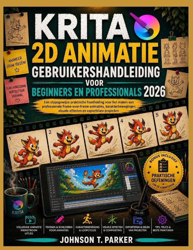 KRITA 2D ANIMATIE GEBRUIKERSHANDLEIDING VOOR BEGINNERS EN PROFESSIONALS 2026
