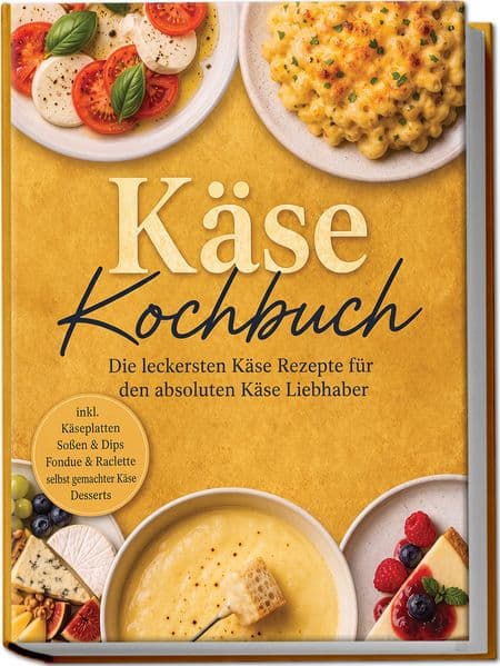Käse Kochbuch: Die leckersten Käse Rezepte für den absoluten Käse Liebhaber - inkl. Käseplatten, Soßen & Dips, Fondue & Raclette, selbst gemachter Käse, Desserts