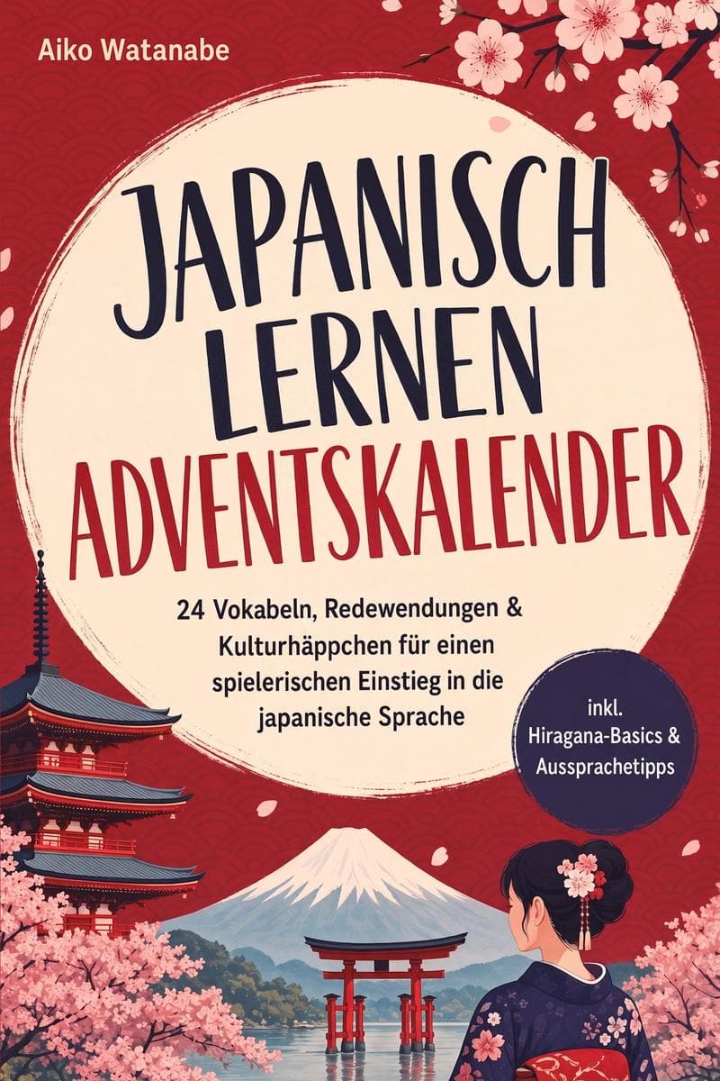 Japanisch lernen Adventskalender: 24 Vokabeln, Redewendungen & Kulturhäppchen für einen spielerischen Einstieg in die japanische Sprache - inkl. Hiragana-Basics & Aussprachetipps