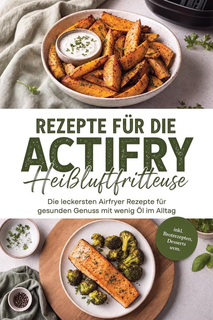 Rezepte für die Actifry Heißluftfritteuse: Die leckersten Airfryer Rezepte für gesunden Genuss mit wenig Öl im Alltag - inkl. Brotrezepten, Desserts uvm.