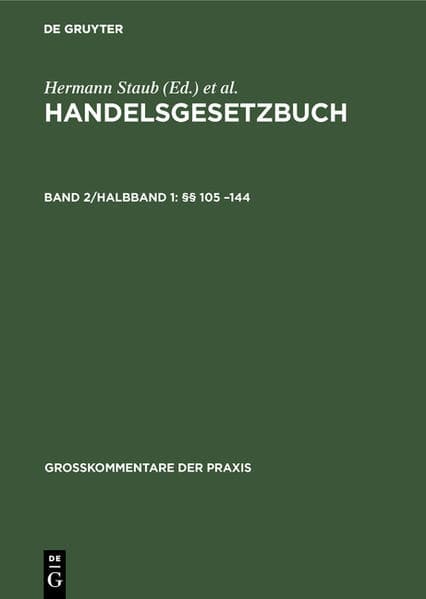 §§ 105 -144: Register für die Halbbände 1 und 2