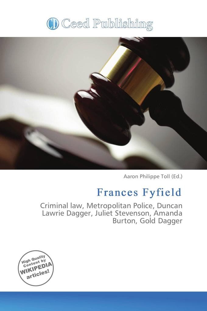 Frances Fyfield: Criminal law, Metropolitan Police, Duncan Lawrie Dagger, Juliet Stevenson, Amanda Burton, Gold Dagger
