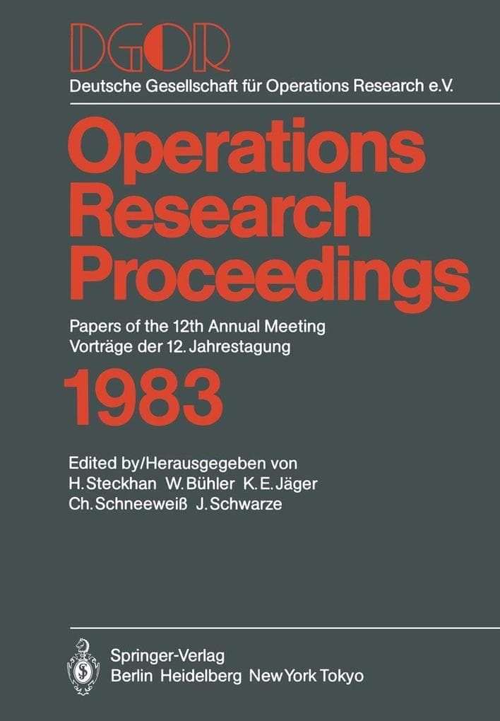 DGOR: Papers of the 12th Annual Meeting / Vorträge der 12. Jahrestagung