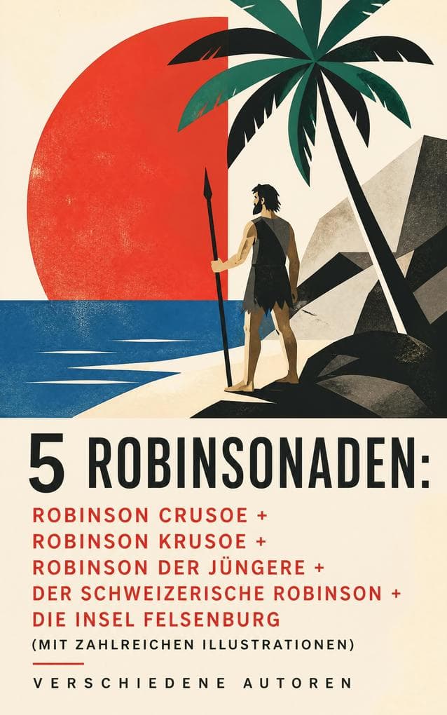 5 Robinsonaden: Robinson Crusoe + Robinson Krusoe + Robinson der Jüngere + Der schweizerische Robinson + Die Insel Felsenburg (mit zahlreichen Illustrationen): Die beliebtesten Abenteuerromane