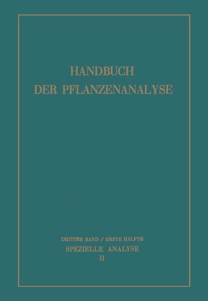 Spezielle Analyse: Organische Stoffe II