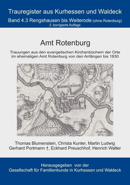 Amt Rotenburg: Trauregister von Kurhessen und Waldeck, Band 4.3 Rengshausen bis Weiterrode