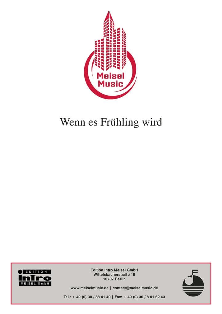Wenn es Frühling wird: Single Songbook