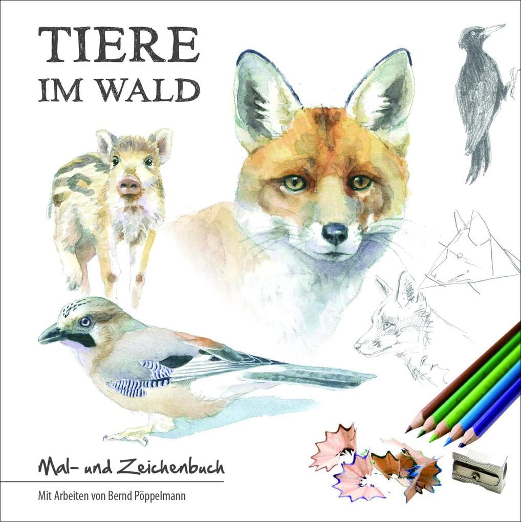 Tiere im Wald: Mal- und Zeichenbuch