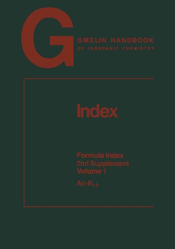 Index. Formula Index: 2nd Supplement Volume 1 Ac-B1.9