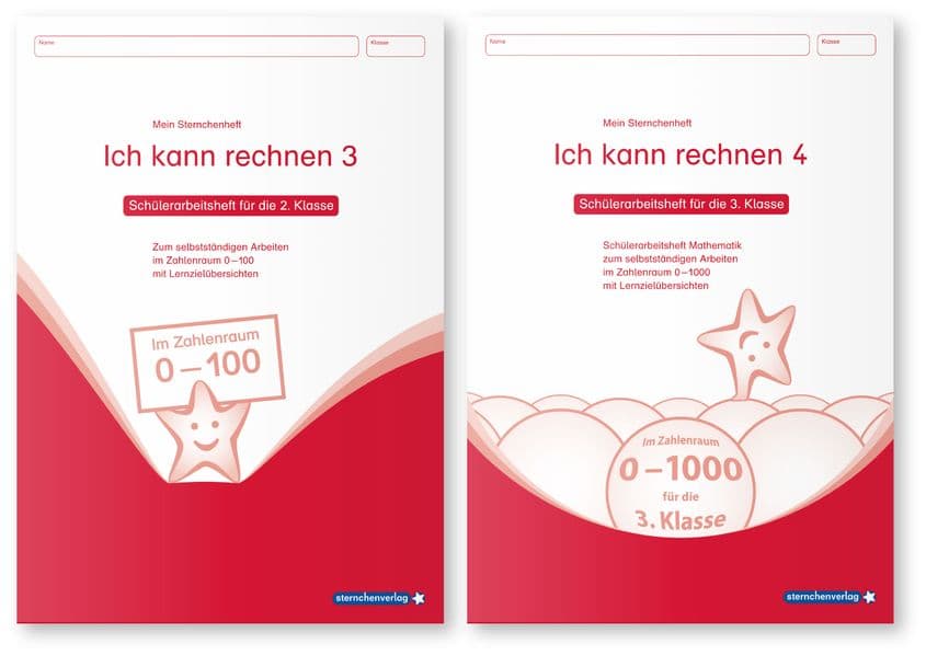 Ich kann rechnen 3&4 - 2 Schülerarbeitshefte für die 3. Klasse: Meine Sternchenhefte Mathematik für das selbstständige Arbeiten im Zahlenraum 0-100 und 0-1000 mit Lernzielübersichten im Set