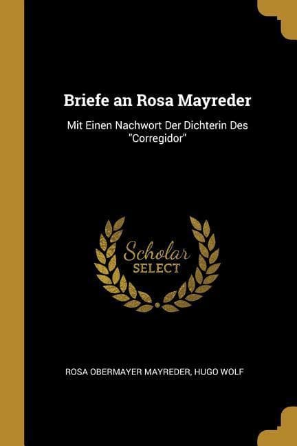 Briefe an Rosa Mayreder: Mit Einen Nachwort Der Dichterin Des "Corregidor"