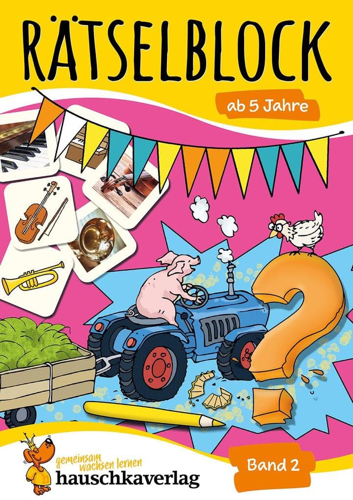 Rätselblock ab 5 Jahre, Band 2, A5-Block: Kunterbunter Rätselspaß: Labyrinthe, Fehler finden, Suchbilder, Sudokus u.v.m.