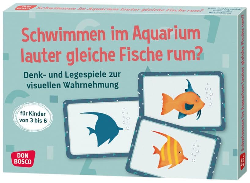Schwimmen im Aquarium lauter gleiche Fische rum?: Denk- und Legespiele zur visuellen Wahrnehmung. Für Kinder von 3 bis 6. Kartenset mit 30 Karten und Begleitheft.