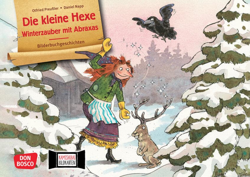 Die kleine Hexe. Winterzauber mit Abraxas. Kamishibai Bildkartenset: Der Kinderbuch-Klassiker für das Erzähltheater