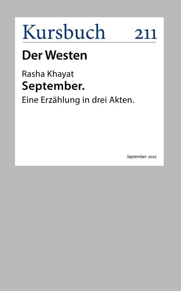 September: Eine Erzählung in drei Akten.