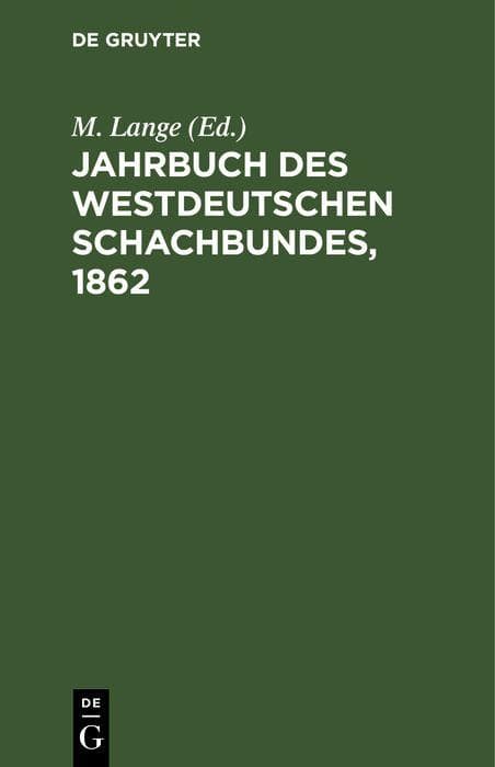 Jahrbuch des Westdeutschen Schachbundes, 1862