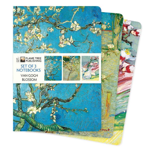 Vincent Van Gogh: Blossom Set of 3 Standard Notebooks: Unser beliebten DIN-A5-Format-Notizbücher im 3er-Pack mit flexiblen, künstlerisch gestalteten Einbänden mit jeweils unterschiedlichen Motiven des Künstlers