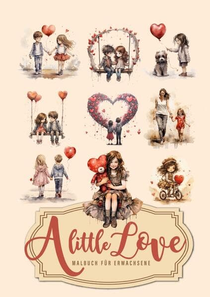 A little Love Coloring Book for Adults: Love Coloring Book for Adults | Small Illustrations Grayscale Coloring Book | Clip-art Illustrations - Valentines Day Coloring Book