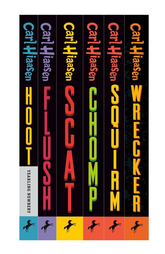 Hiaasen 6-Book Paperback Boxed Set: Hoot; Flush; Scat; Chomp; Squirm; Wrecker