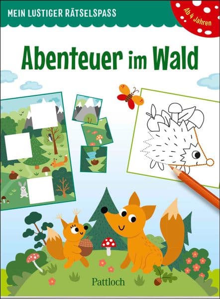 Mein lustiger Rätselspaß - Abenteuer im Wald: Rätselblock für Kinder ab 4 Jahren | Rätselblock für das ganze Jahr