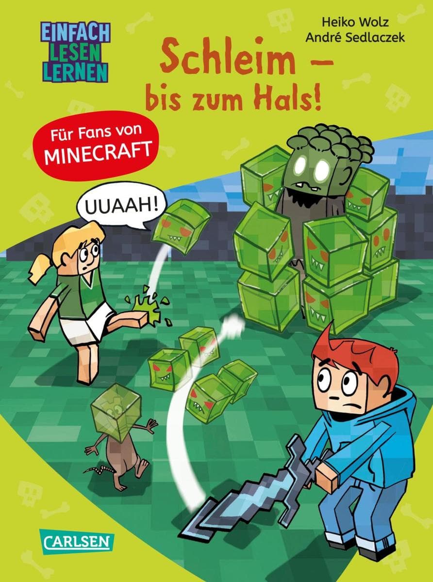 Minecraft 9: Schleim - bis zum Hals!: Einfach Lesen Lernen | Erstlesebuch für Jungen und Mädchen der 1. Klasse mit vielen Bildern und Leseurkunde - 3. Lesestufe