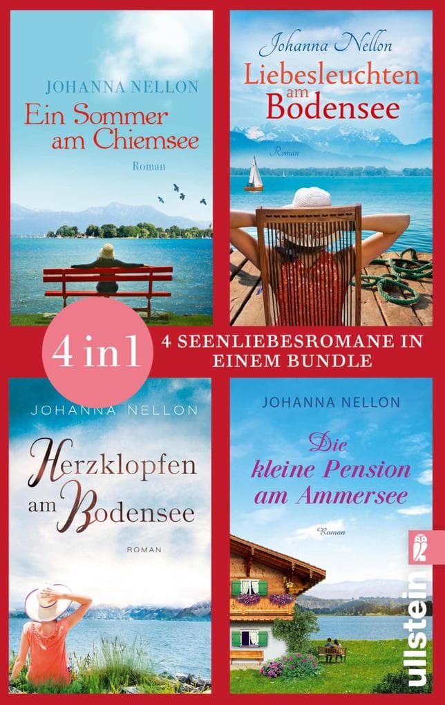 Ein Sommer am Chiemsee // Liebesleuchten am Bodensee // Herzklopfen am Bodensee // Die kleine Pension am Ammersee: 4 Romane in einem Bundle