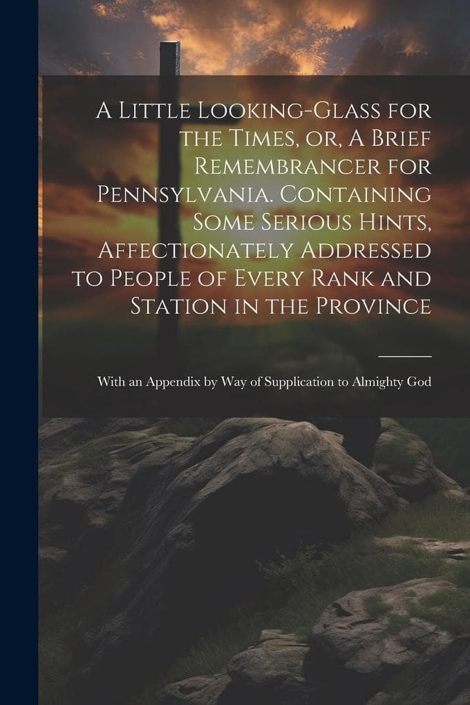 A Little Looking-glass for the Times, or, A Brief Remembrancer for Pennsylvania. Containing Some Serious Hints, Affectionately Addressed to People of Every Rank and Station in the Province: With an Appendix by Way of Supplication to Almighty God
