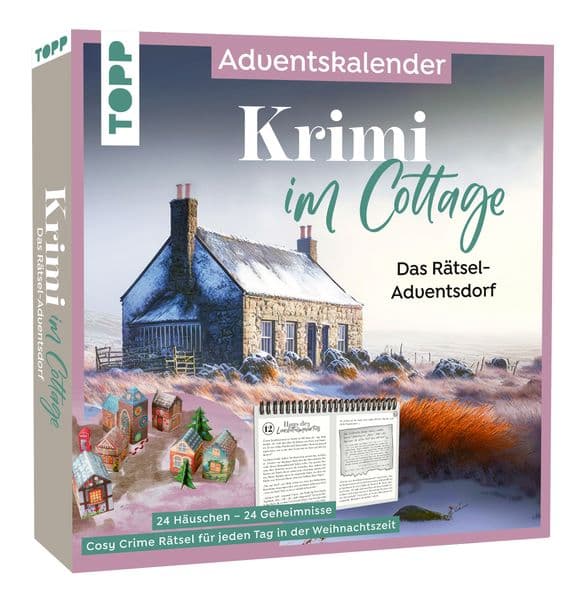 Krimi im Cottage - Das Rätsel-Weihnachtsdorf - Adventskalender: 24 Häuschen - 24 Rätsel. Cosy Crime Adventskalender zum Zusammenbauen, Rätseln und Wohlfühlen. Mit Krimi-Rätsel-Story für 24 Tage