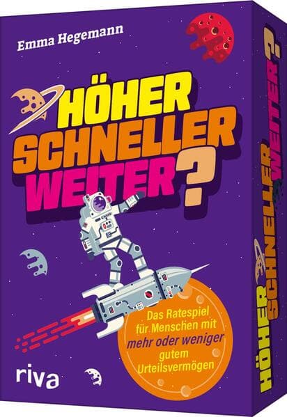 Höher, schneller, weiter?: Das Ratespiel für Menschen mit mehr oder weniger gutem Urteilsvermögen | Schätzfragen und Allgemeinwissen. Geschenk zu Weihnachten, Geburtstag. Ab 12 J.