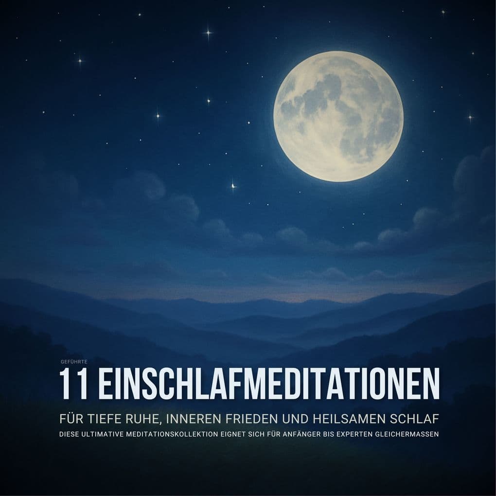11 geführte Einschlafmeditationen für tiefe Ruhe, inneren Frieden und heilsamen Schlaf: Die beruhigende Audiokollektion für nächtliche Entspannung, Selbstheilung und sanftes Einschlafen für Anfänger und Fortgeschrittene gleichermaßen geeignet