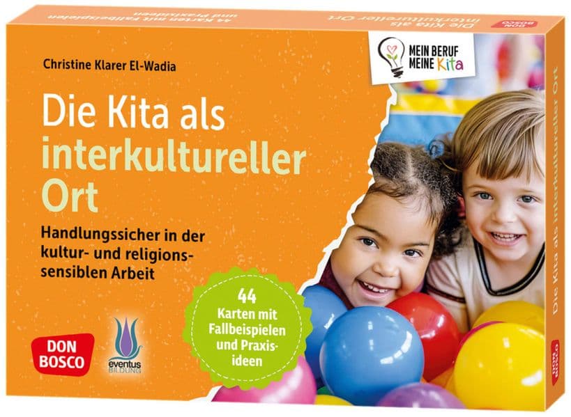 Die Kita als interkultureller Ort: Handlungssicher in der kultur- und religionssensiblen Arbeit. 44 Karten mit Fallbeispielen und Praxisideen für interkulturelle Kompetenz. Bildkarten & Begleitheft